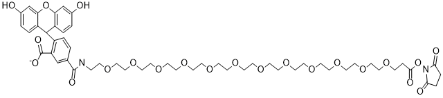 Carboxyfluorescein-PEG12-NHS 2246595-66-2